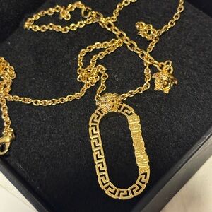 Versace Gold Medusa Pendant Necklace with Box